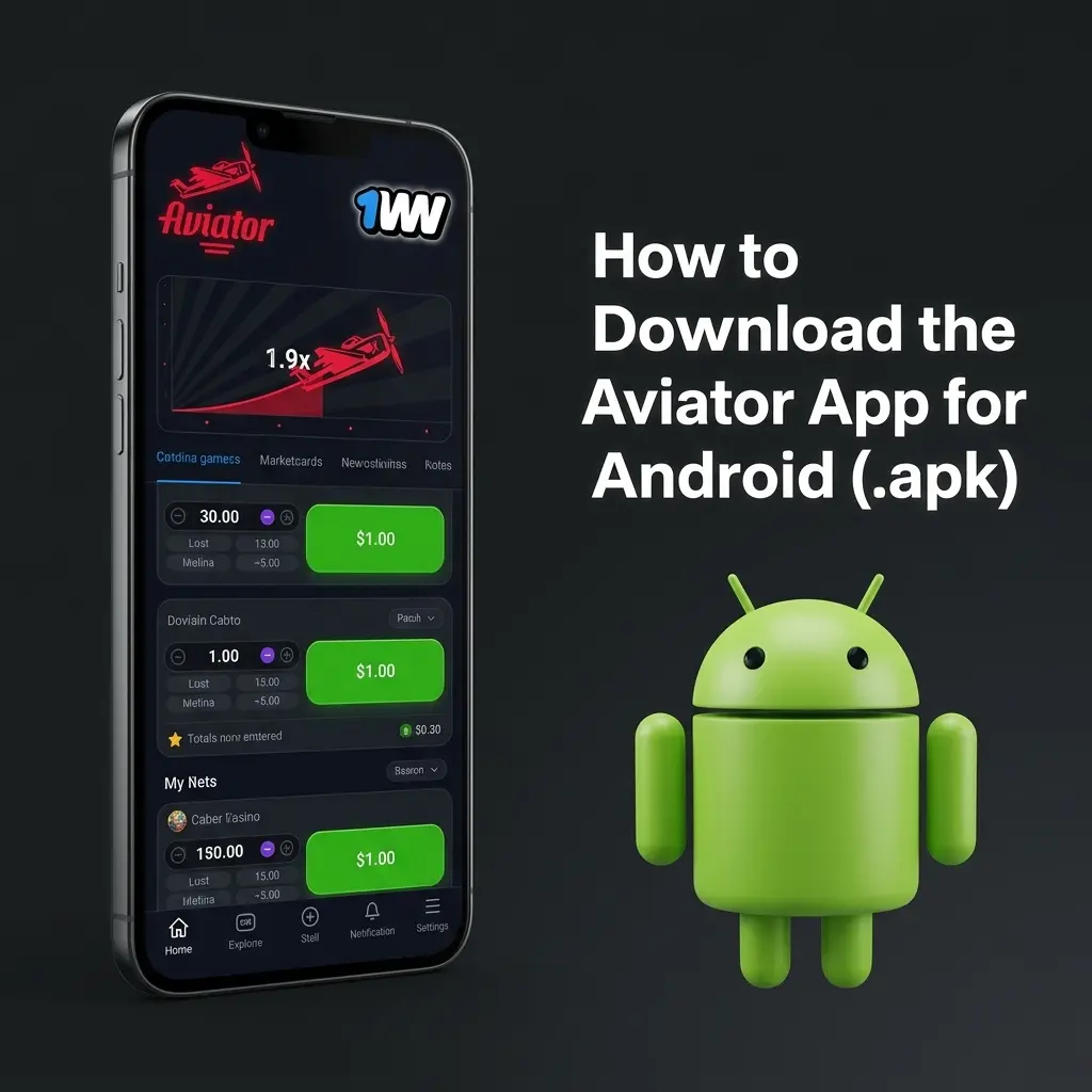 1win Aviator Android APK download and installation steps on a mobile device